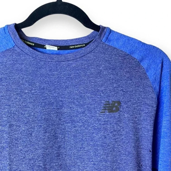 New Balance Adaptive Comp  LS Tee Blue - Picture 2 of 9